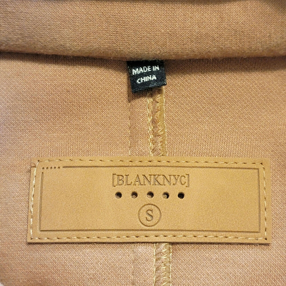 BlankNYC Fleece Shacket Camel Tan Button Down Long Jacket Size S Oversized - Picture 13 of 16